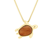 Load image into Gallery viewer, Gum Burl Turtle Necklace - Yellow Gold - Tyalla - Woodsman Jewelry
